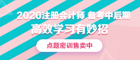 2020注冊會計師高效學習 點題密訓班