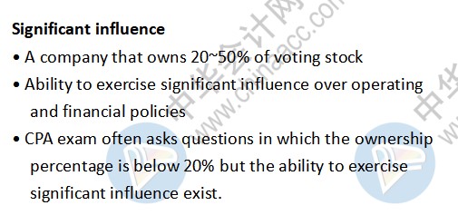 美國cpa考試知識(shí)點(diǎn)：Significant influence