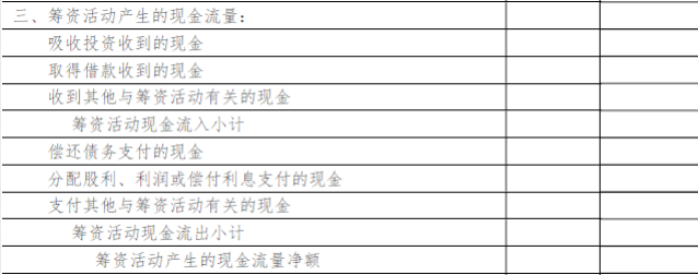 現金流量表的填報說明