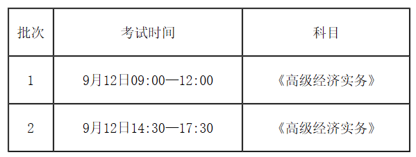 福建高級經濟師考試時間