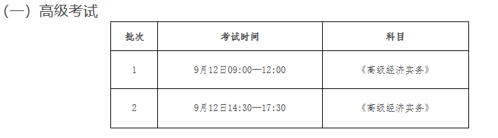 宿遷高級經濟師考試報名時間