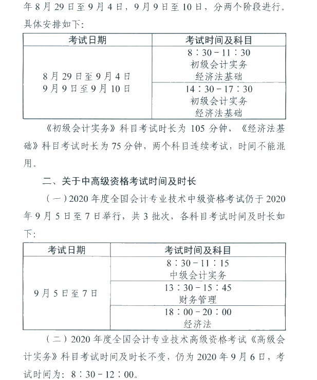 湖北省武漢市公布2020初級會計考試時間及準考證打印時間！