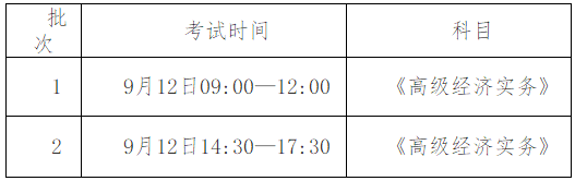 河南省高級經濟師考試時間