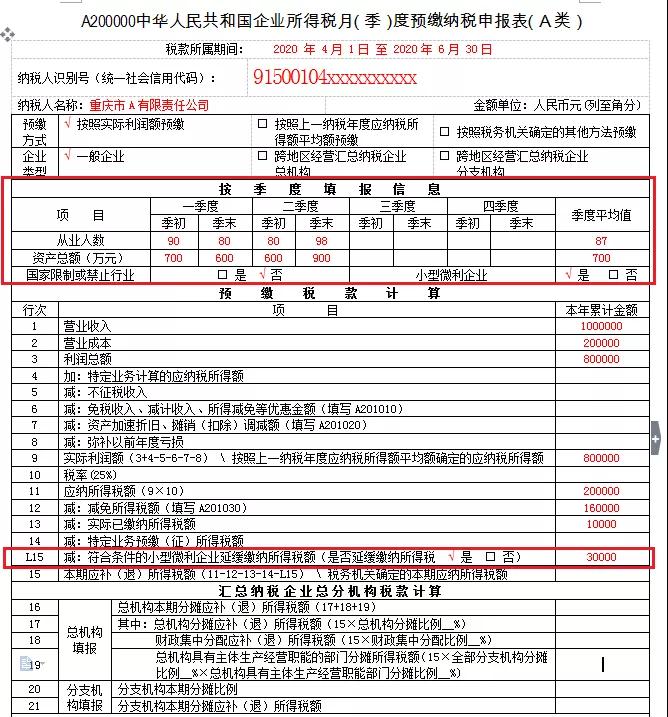 小微企業請注意！企業所得稅季度申報表有變化！