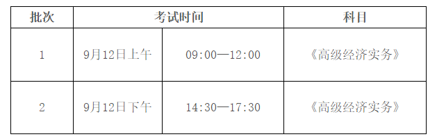 2020高級經濟師考試時間