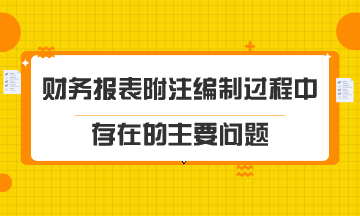 財務報表附注編制過程中存在的主要問題