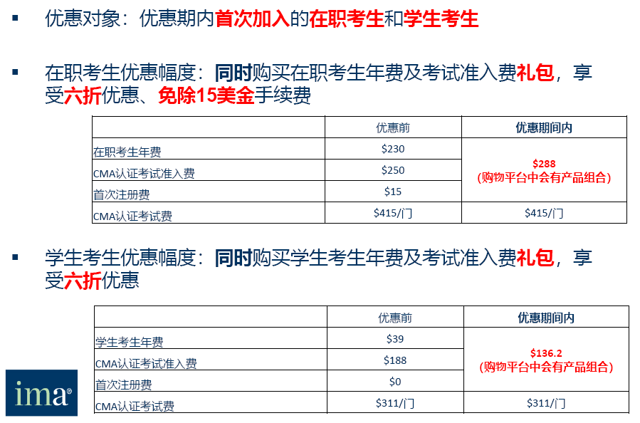 CMA優惠