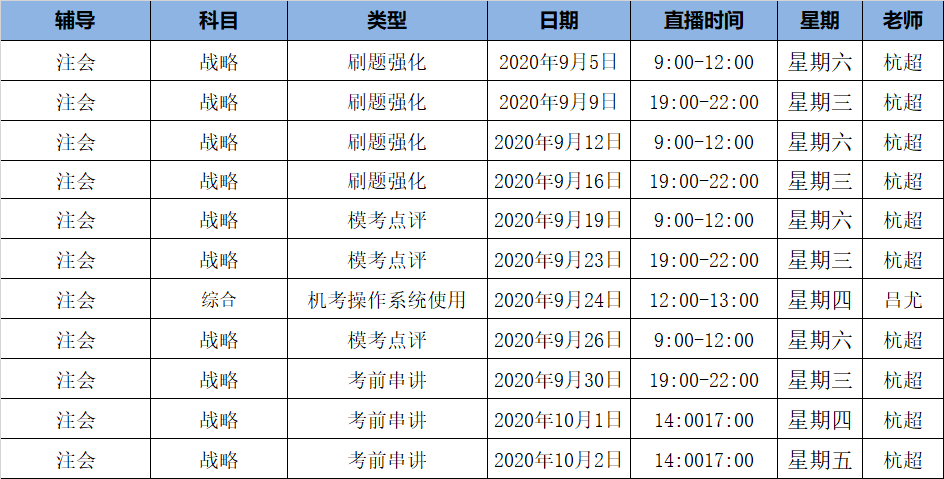 2020注會《戰略》C位奪冠課表來了！