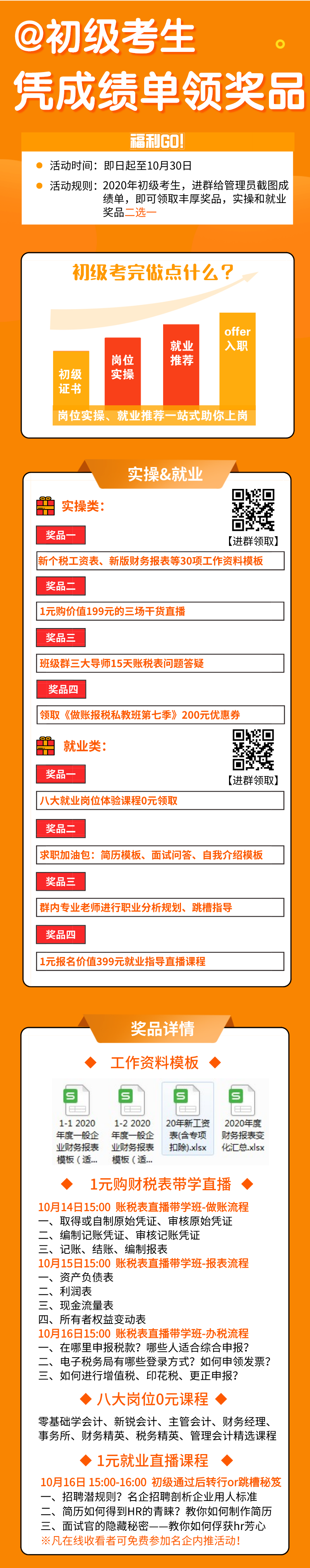 初級考生有福了！憑2020初級考試成績單領取實務獎品
