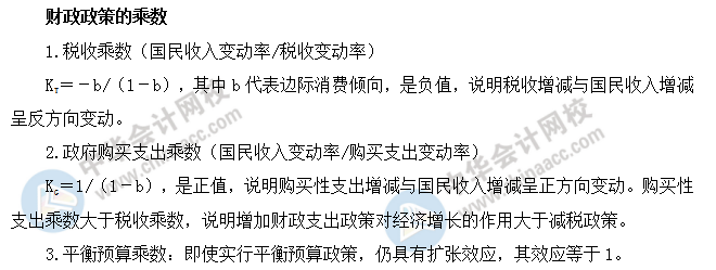 中級經濟師基礎-財政政策的乘數