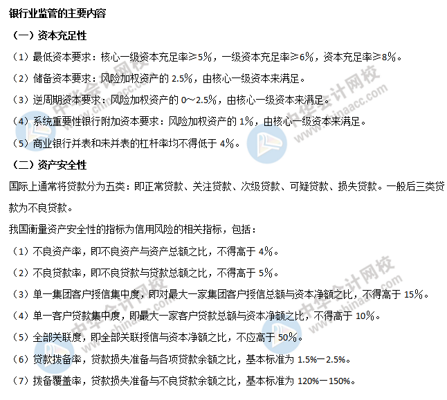 銀行業監管的主要內容1