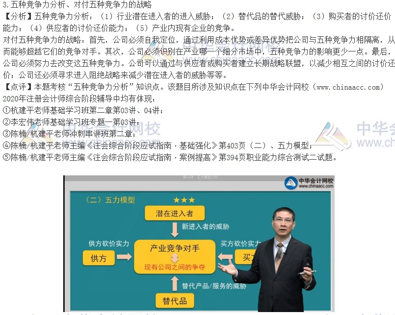 2020注會職業能力綜合測試（試卷二）考點總結（考生回憶版）