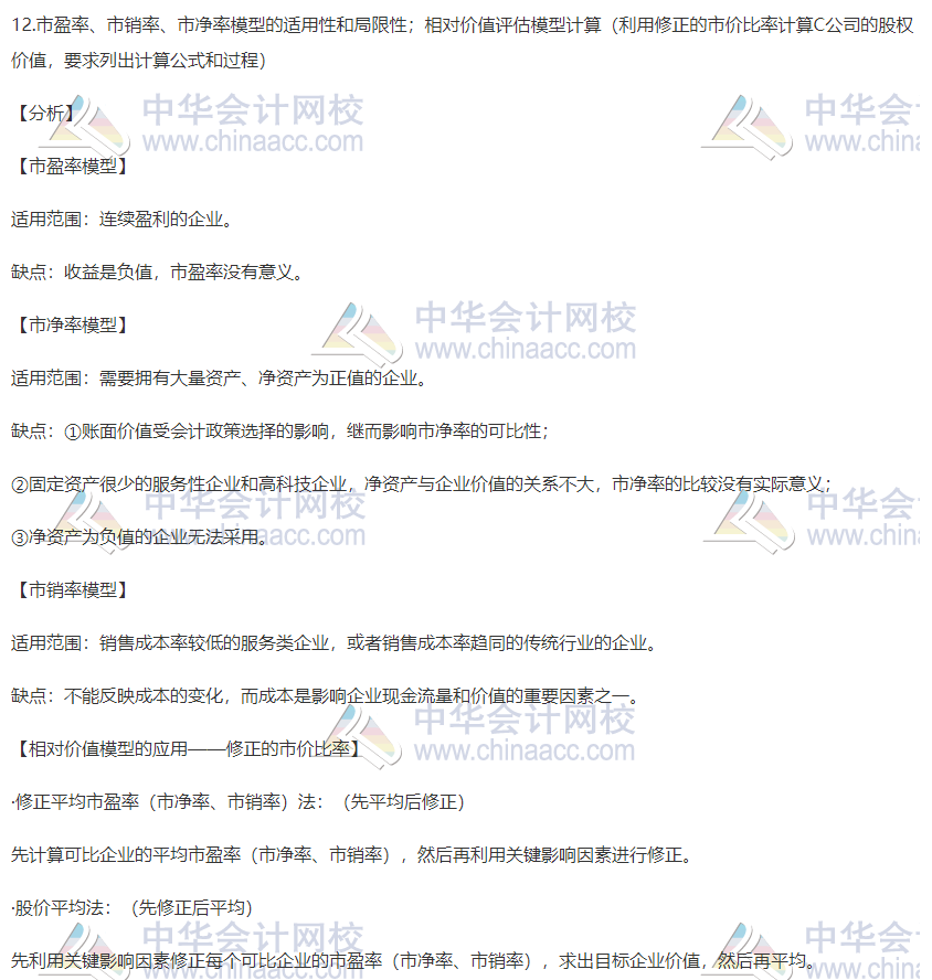 2020注會職業能力綜合測試（試卷二）考點總結（考生回憶版）