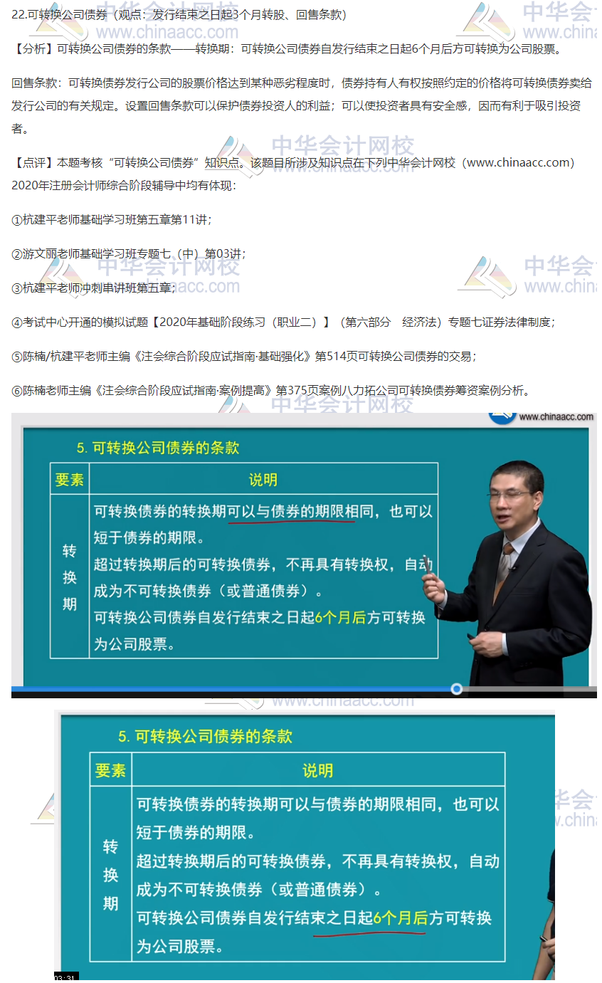 2020注會職業能力綜合測試（試卷二）考點總結（考生回憶版）