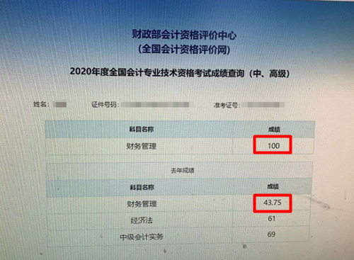 中級財管備考近70！在網校 從20到90其實沒有多遠