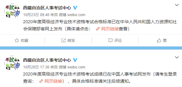西藏2020年高級經濟師考試成績和合格標準公布！