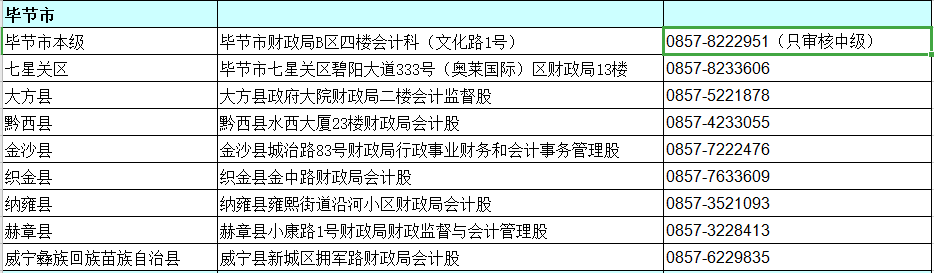 貴州銅仁2020中級會計資格審核地點你知道嗎？