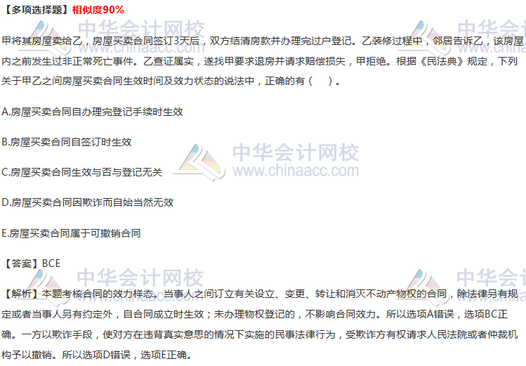 合同的效力樣態