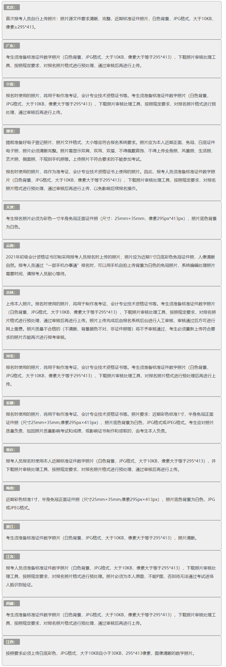 注意！2021年各地初級會計考試報名照片上傳有要求！_初級會計職稱_正保會計網校
