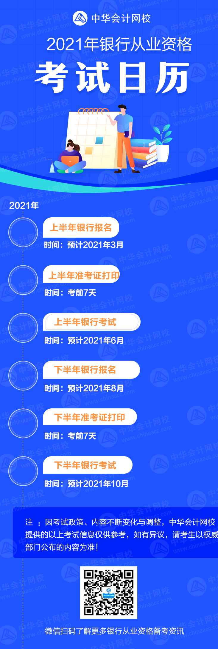 收藏！2021年銀行從業資格考試關鍵時間點一覽！