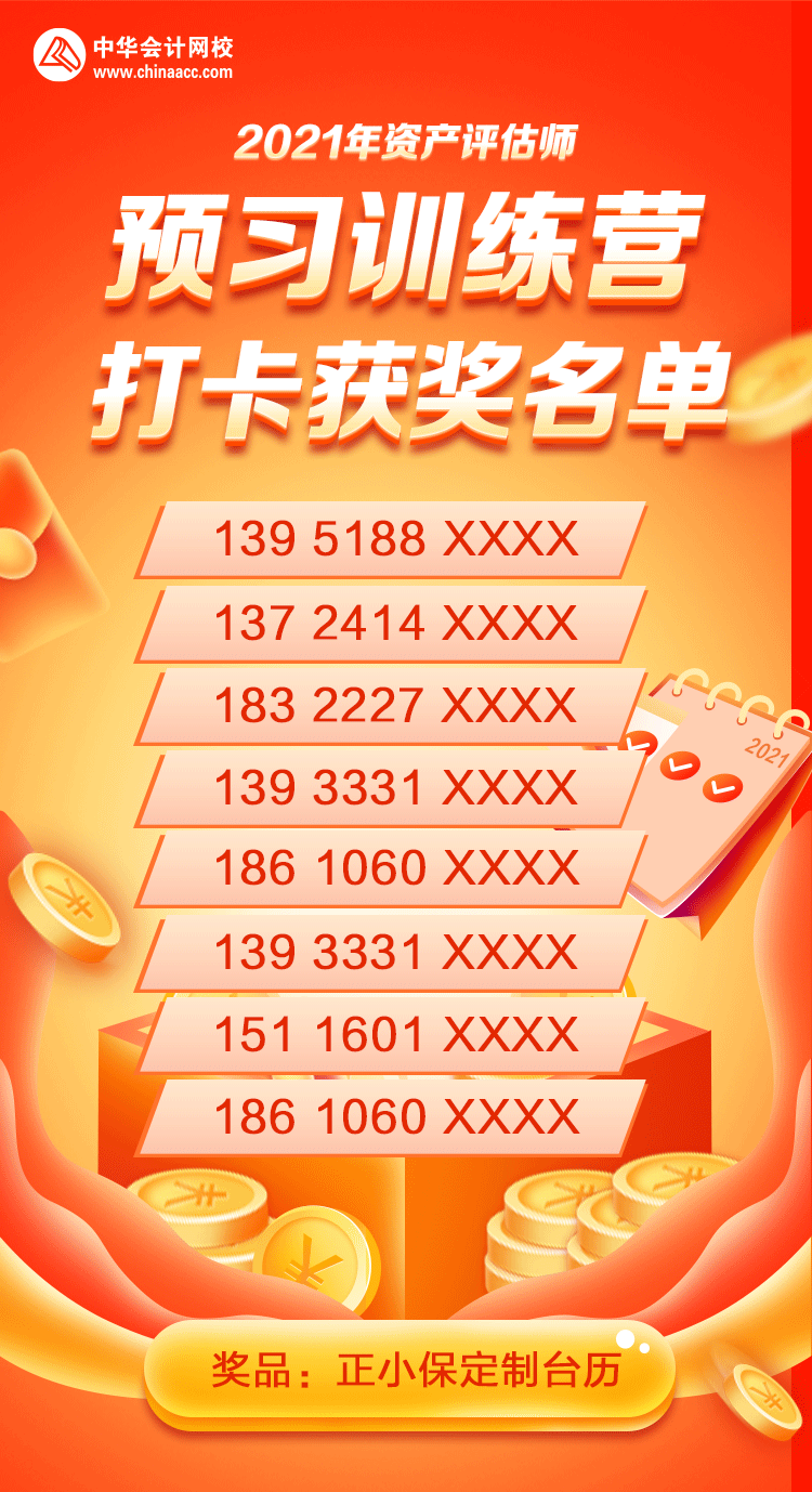 2021資產(chǎn)評估師預(yù)習訓(xùn)練營獲獎名單