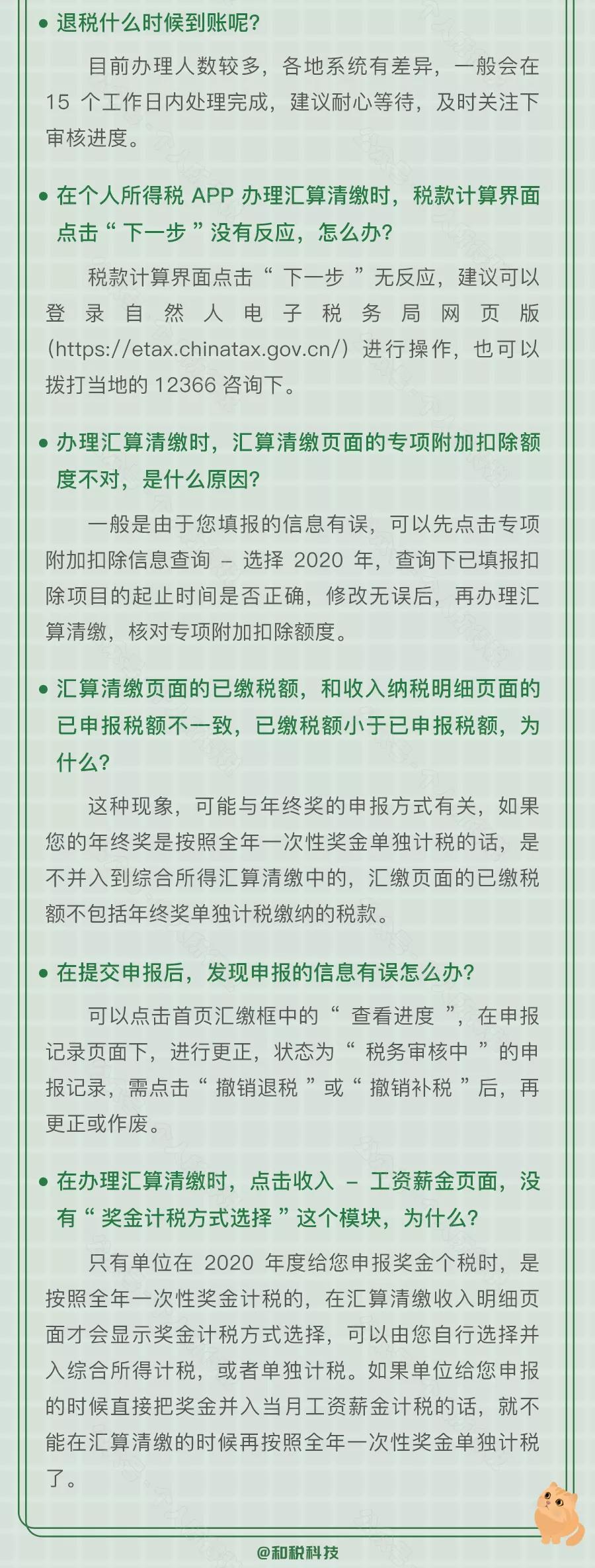有關匯算清繳退補稅，你最最最關心的問題來啦~