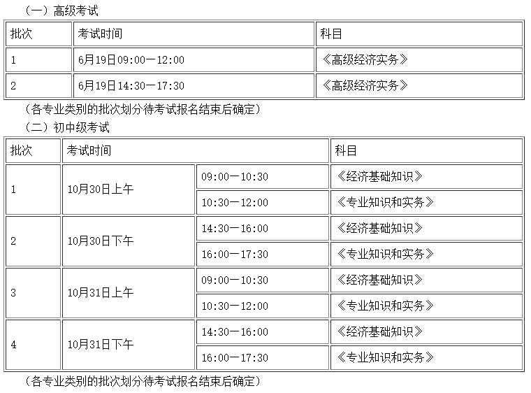 湖南2021高級經濟師考試時間安排