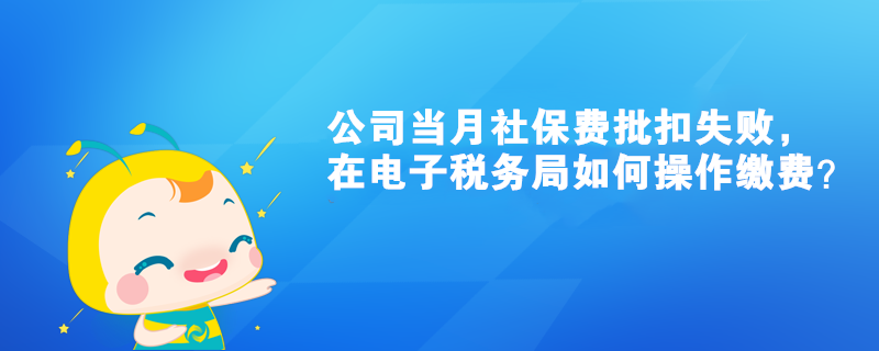 公司當(dāng)月社保費批扣失敗，在電子稅務(wù)局如何操作繳費？