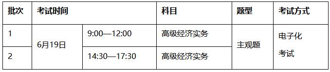 高級經濟師考試時間