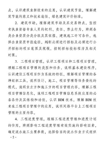 2018年度建筑經濟專業知識與實務（初級）考試大綱