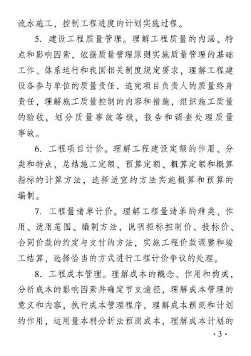 2018年度建筑經濟專業知識與實務（初級）考試大綱