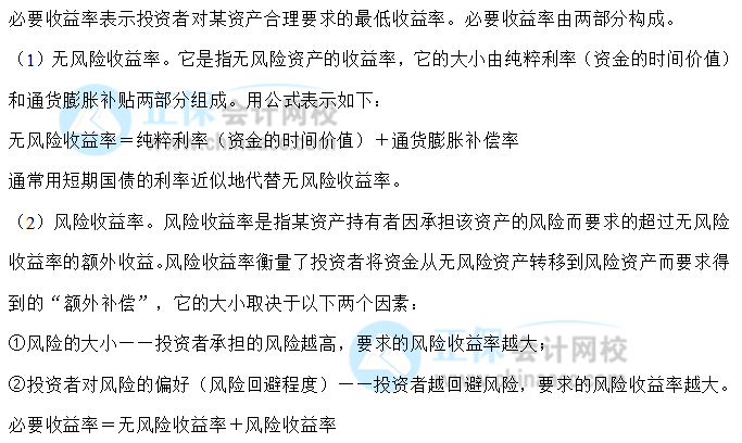 【30天預習計劃】中級財務管理知識點6：必要收益率