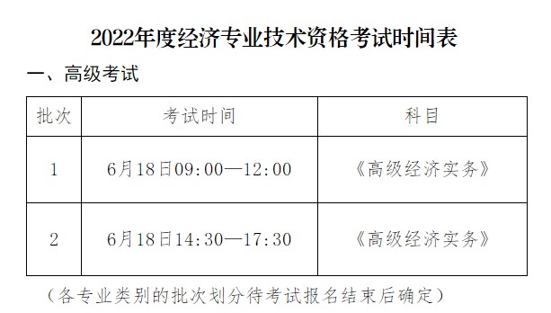 高級經(jīng)濟(jì)師考試時(shí)間