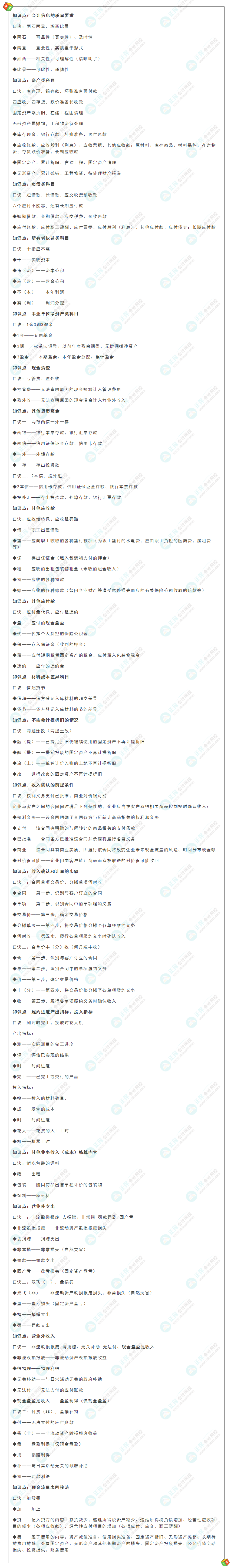 初級考試在即！快來看2022《初級會計實務》必背口訣！