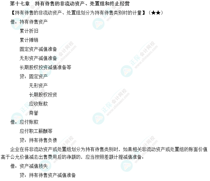 【新教材整理】中級會計職稱《中級會計實務》第十七章必備分錄
