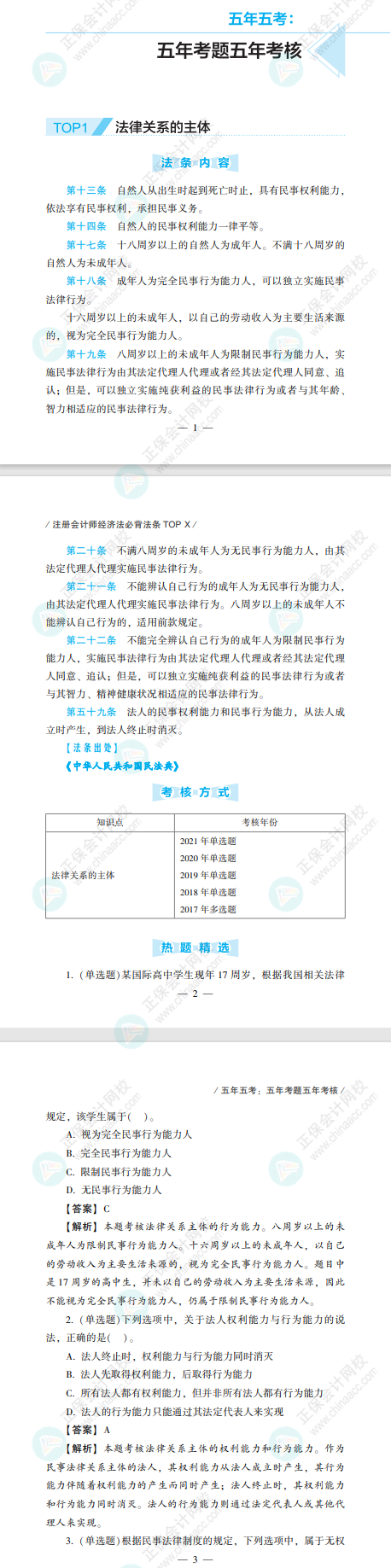 2022注會經(jīng)濟(jì)法必背法條免費(fèi)試讀