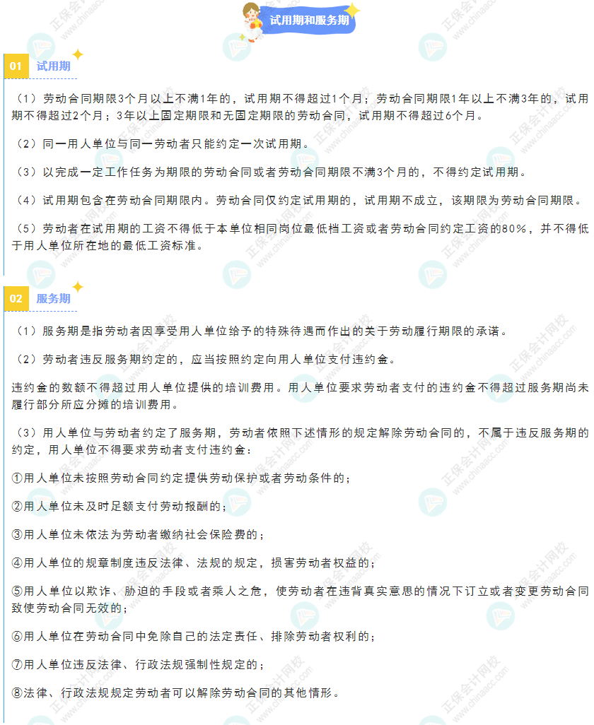 《經濟法基礎》30天重要知識點打卡！第27天：試用期和服務期