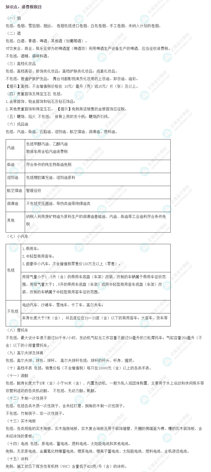 2022年注會《稅法》基礎階段必背知識點（五）