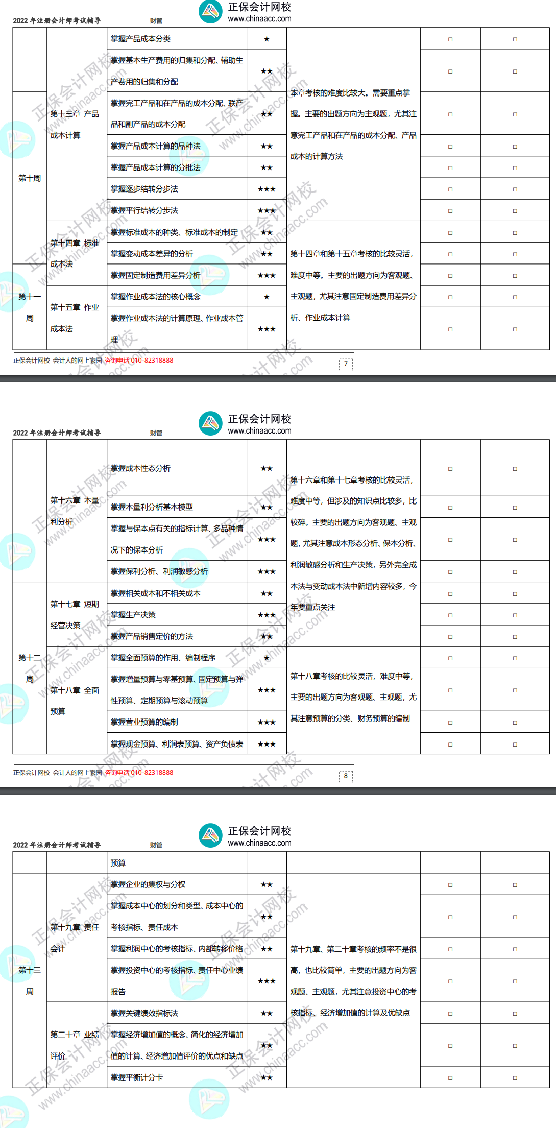 2022年注冊會計(jì)師《財(cái)務(wù)成本管理》基礎(chǔ)階段學(xué)習(xí)計(jì)劃表！