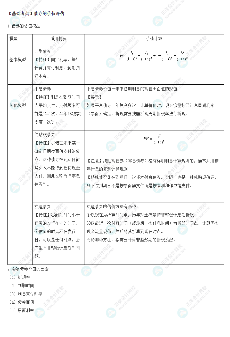 2022注會《財管》基礎(chǔ)備考階段必備考點