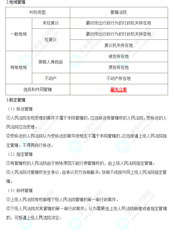 2022中級會計(jì)職稱《經(jīng)濟(jì)法》高頻考點(diǎn)：行政訴訟管轄