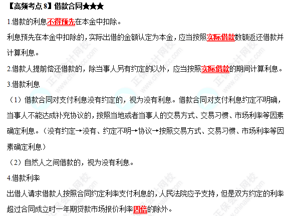 2022中級會計職稱經(jīng)濟(jì)法高頻考點(diǎn)：借款合同