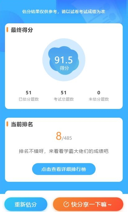 什么？！有人預知了2022中級會計考試成績？來在線估分呀！