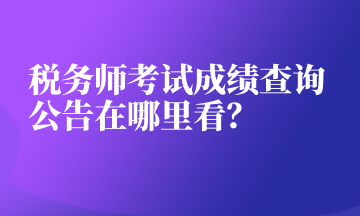 稅務師考試成績查詢 公告在哪里看？