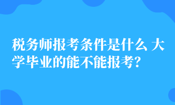稅務師報考條件是什么 大學畢業的能不能報考？