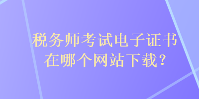 稅務師考試電子證書在哪個網站下載？
