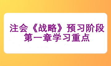 注會《戰略》預習階段第一章學習重點