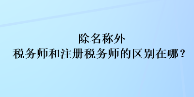 除名稱外稅務師和注冊稅務師的區別在哪？