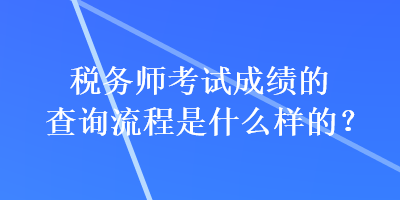 稅務(wù)師考試成績的查詢流程是什么樣的？