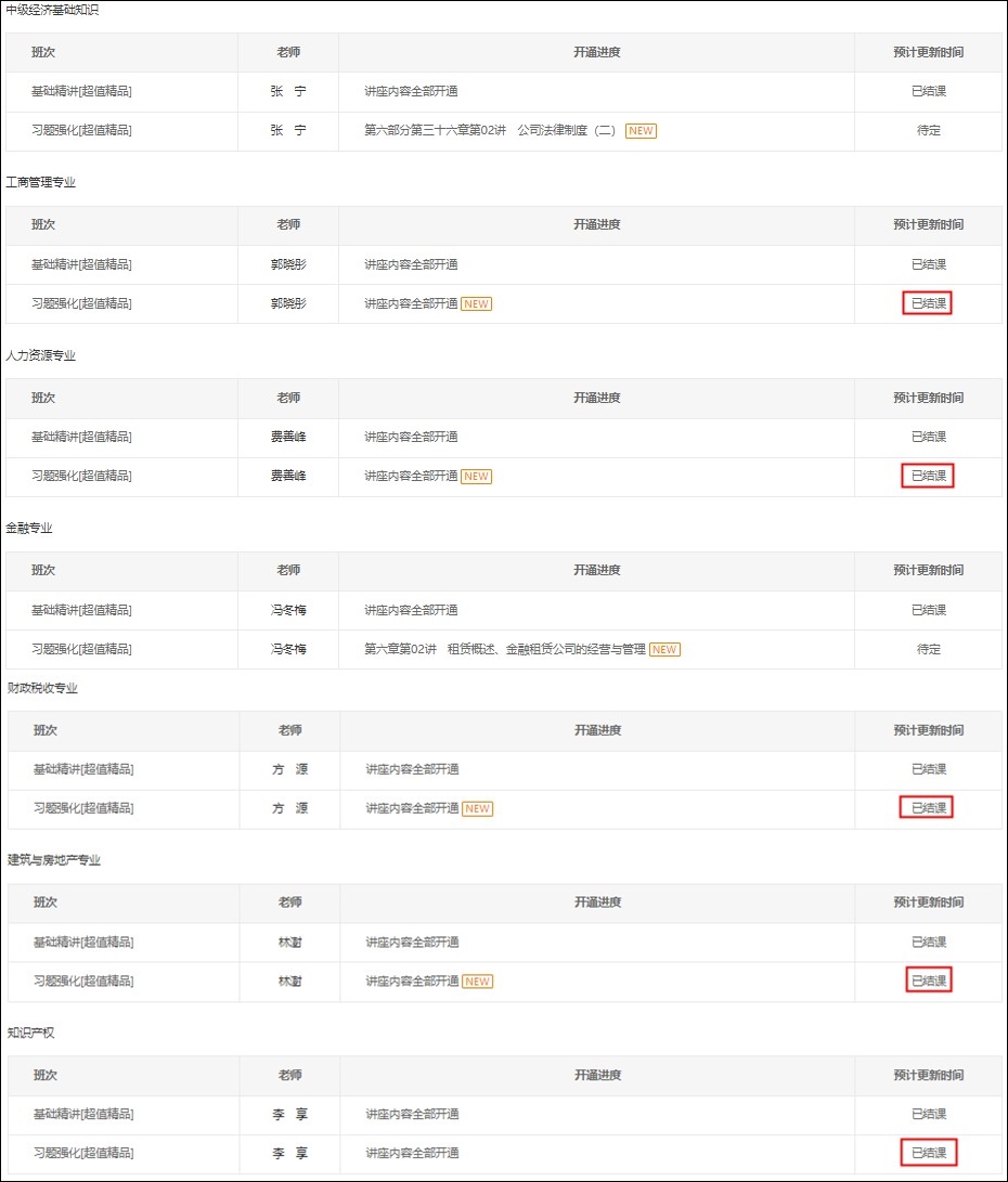 習(xí)題班課程